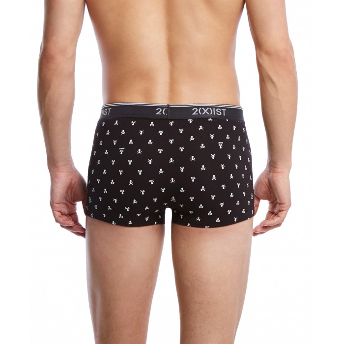  Men's Stretch Cotton No-Show Trunk 3-Pack - Noir - Bleu - Jaune - 2(X)IST 021333-05902 