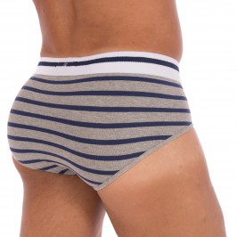  Slip gris rayures bleu marine - BLUEBUCK BR-NSGB 