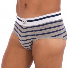  Slip gris rayures bleu marine - BLUEBUCK BR-NSGB 