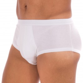 Slip 108 taille haute blanc, ouvert, pur coton hypoallergénique - ref :  0108 0001