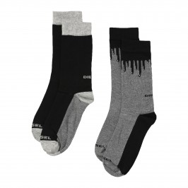  SKM-RAY-TWOPACK - Chaussettes Ray ( Lot de 2 ) noir - DIESEL 00SAYH-0EASY-E3841 