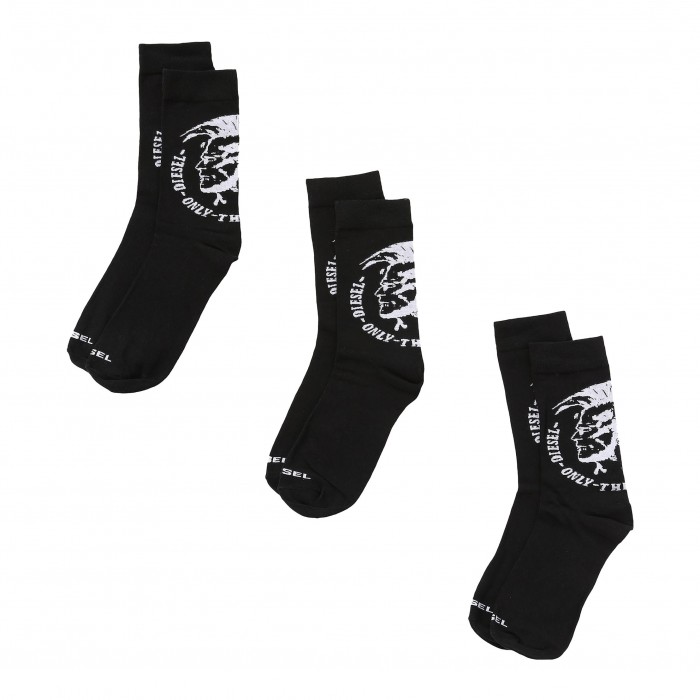  SKM-RAY-THREEPACK - Chaussettes ( lot de 3 ) noir - DIESEL 00SAYH-0EASX-900 