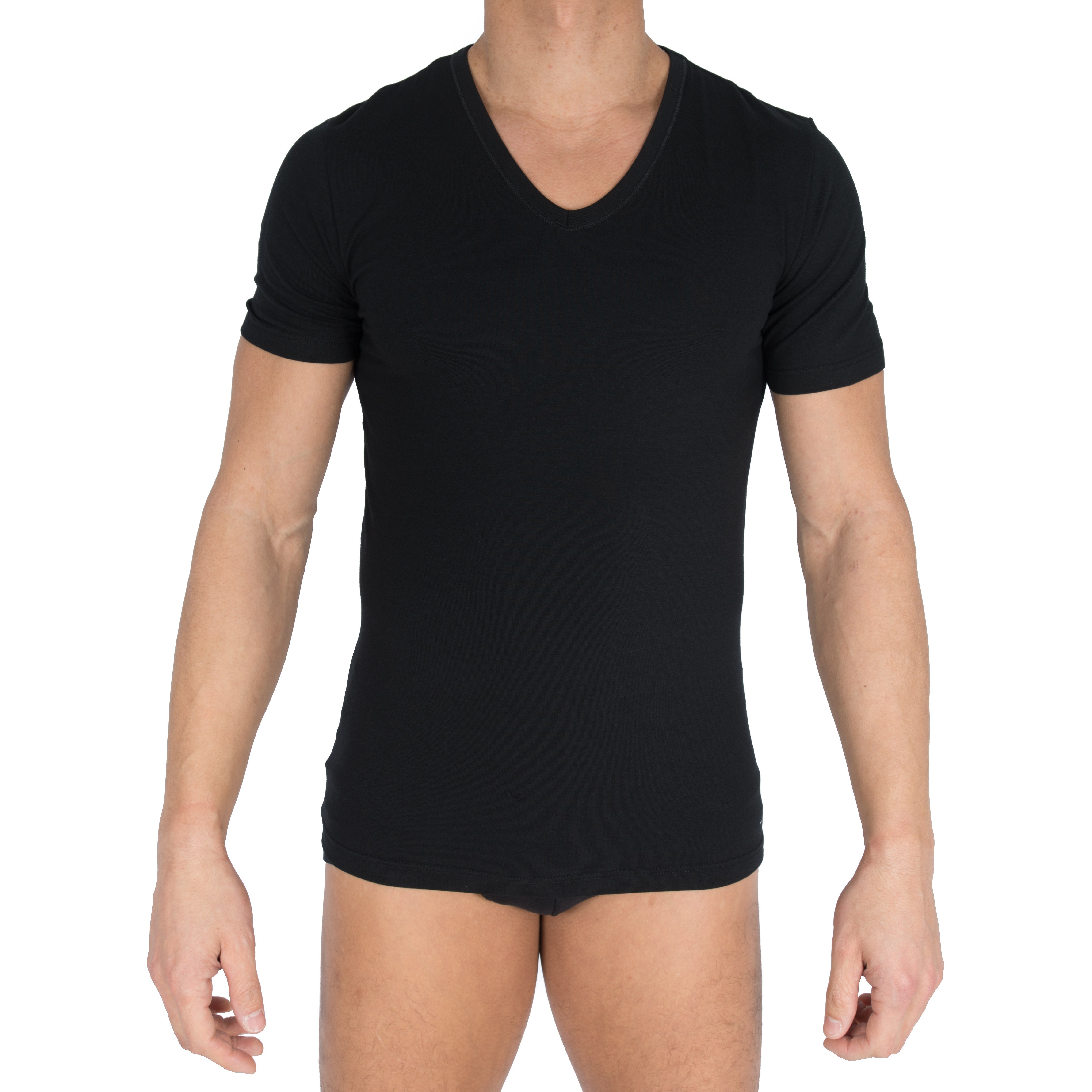 T-shirt thermique col V - Ultra Chaud - Noir - Homme