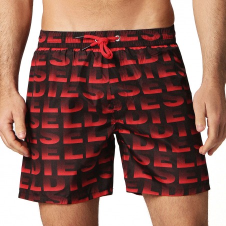 BMBX-WAVE 2.017 - mid-length red print swim shorts