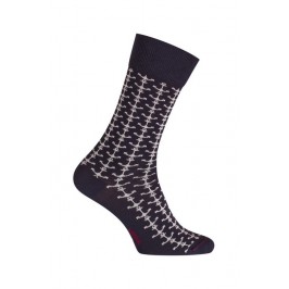  MI-CHAUSSETTES Ancres marin coton - Sans couture marine et blanc - LABONAL 34755 1070 