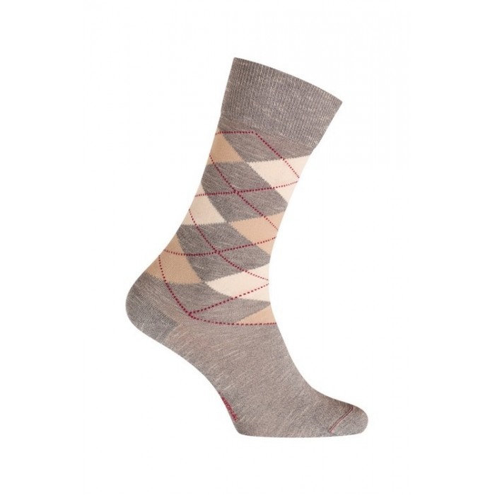  MI-CHAUSSETTES Intarsia effet mouliné coton - Sans couture - gris - LABONAL 34768 3000 