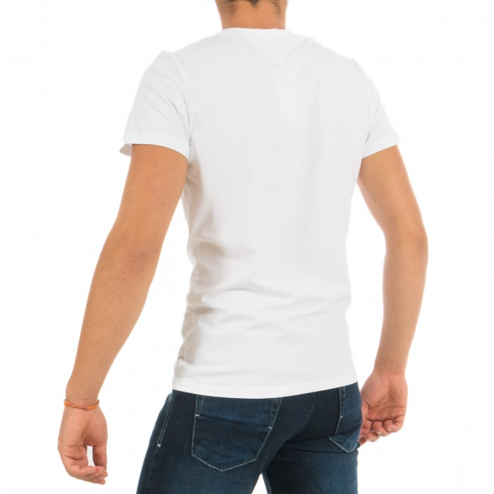  T-shirt col V Classic blanc - HOM 400206 0003  