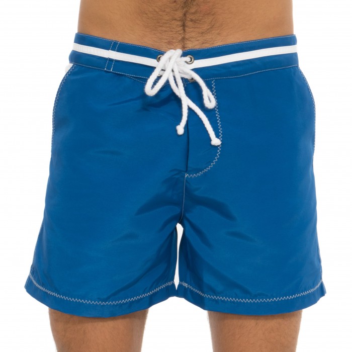  Shorts de bain bleu marine - details blancs - BLUEBUCK SW1-MBWH 