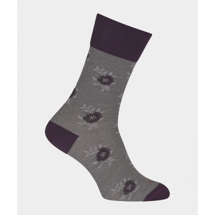  Chaussettes Fleurs Laine Gris - LABONAL 38994 3200 