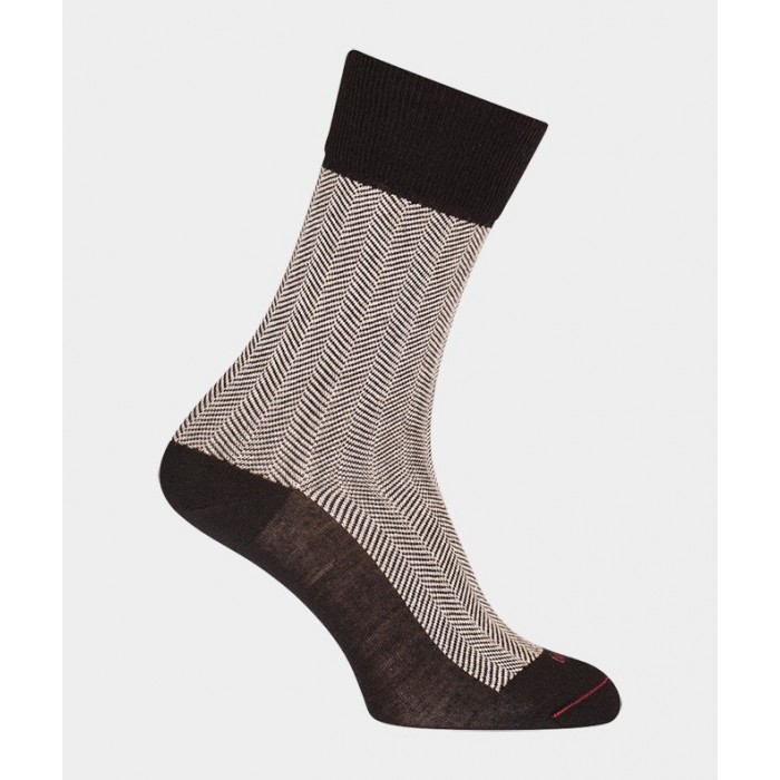  Chaussettes Chevrons Laine Noir - LABONAL 38996 8000 