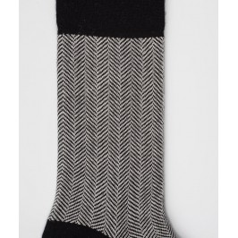  Chaussettes Chevrons Laine Noir - LABONAL 38996 8000 