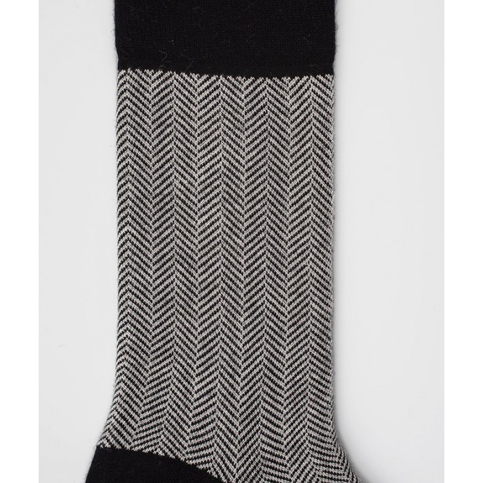  Chaussettes Chevrons Laine Noir - LABONAL 38996 8000 