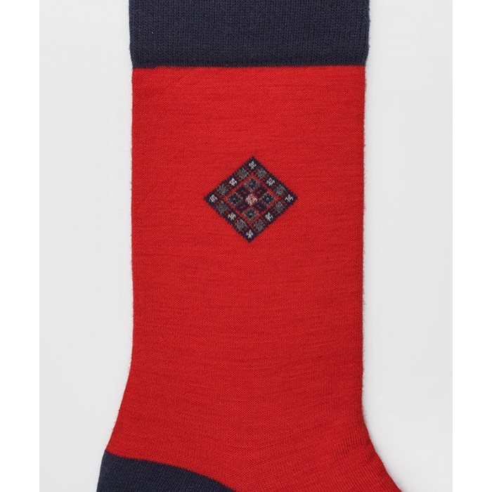  Chaussettes Losange Laine Rouge - LABONAL 38993 9200 