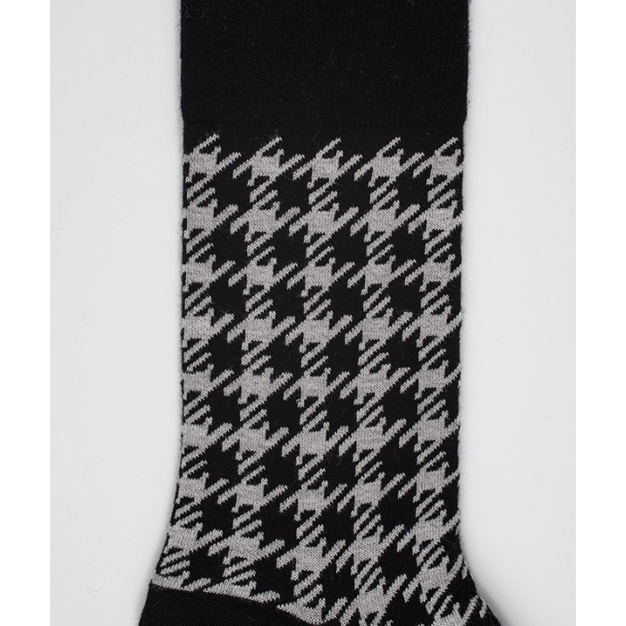  Chaussettes Pied de coq Laine Noir - LABONAL 38991 8000 