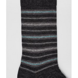  Chaussettes Rayures Laine Anthracite - LABONAL 38987 3000 