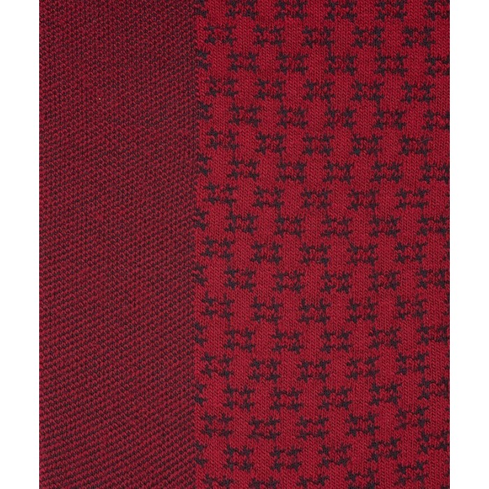 Chaussettes Ajourées bicolores vertical Laine Rouge - LABONAL 38883 9100 