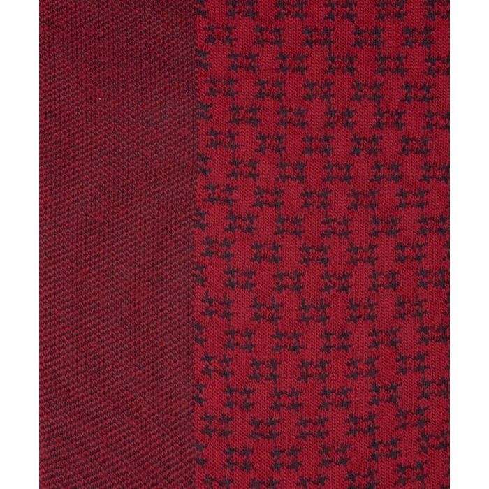 Chaussettes Ajourées bicolores vertical Laine Rouge - LABONAL 38883 9100 