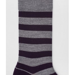  Chaussettes Rayures marin Laine Gris - LABONAL 38122 3200 