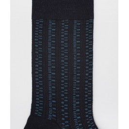  Chaussettes Ajourées all over géométriques Laine Bleu - LABONAL 38984 1000 