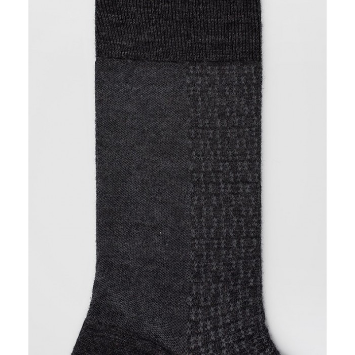  Chaussettes Ajourées bicolores vertical Laine Gris - LABONAL 38883 3000 