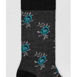  Chaussettes Fleurs Laine Anthracite - LABONAL 38994 3000 