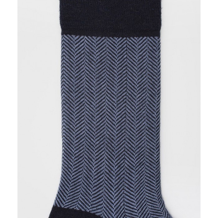  Chaussettes Chevrons Laine Bleu - LABONAL 38996 1000 