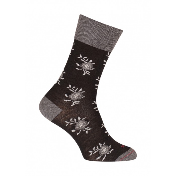  Chaussettes Fleurs Laine Noir - LABONAL 38994 8000 