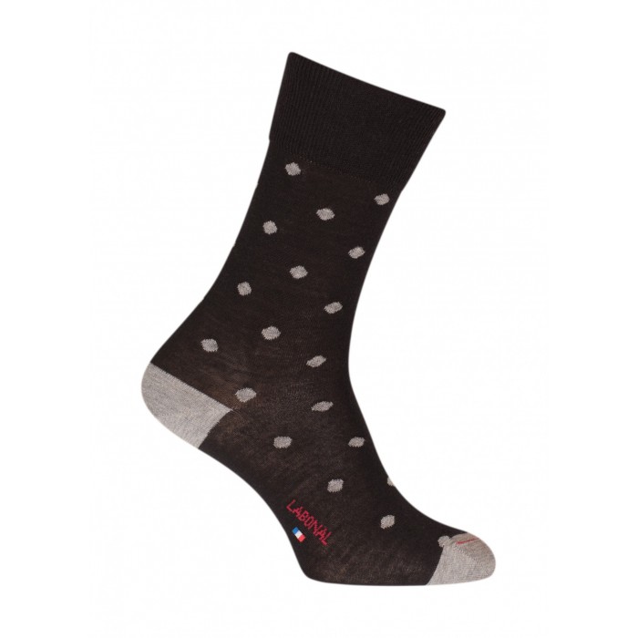  Chaussettes Pois Laine Noir - LABONAL 38995 8000 