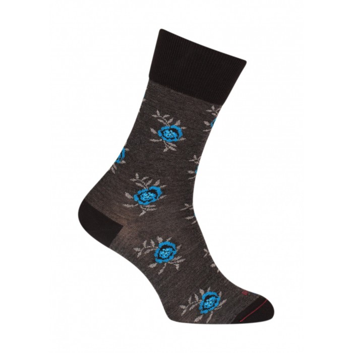  Chaussettes Fleurs Laine Anthracite - LABONAL 38994 3000 