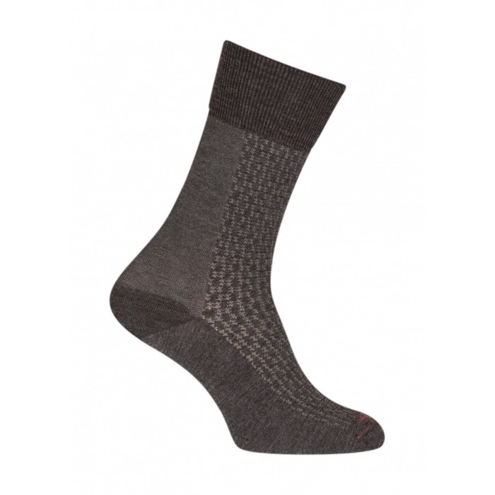  Chaussettes Ajourées bicolores vertical Laine Gris - LABONAL 38883 3000 