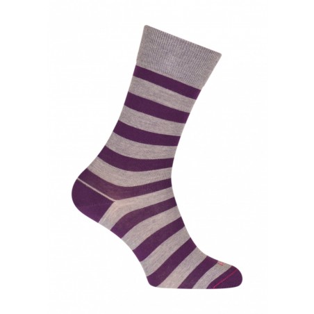 Calzini a righe grigio lana Navy