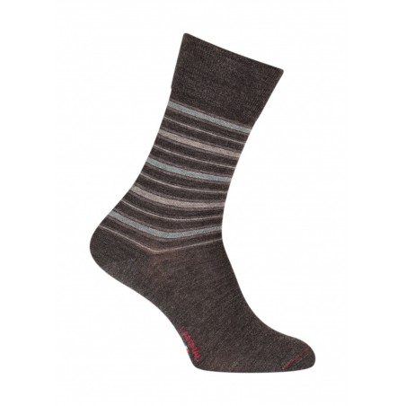 Socken gestreifte Wolle Anthrazit
