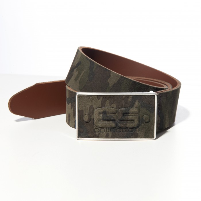  Ceinture cuir camo - kaki - ES COLLECTION AC075 C17 