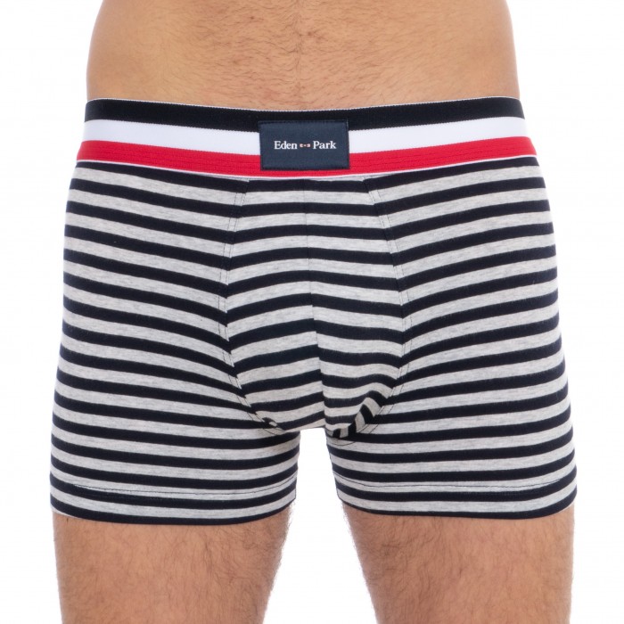  Boxer rayé avec ceinture tricolore - gris - EDEN PARK E201F67-169 