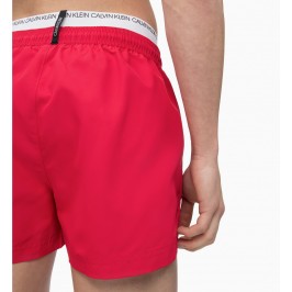  Short de bain court avec double ceinture - Lipstick Red - CALVIN KLEIN KM0KM00310-654 