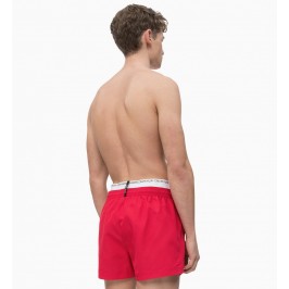  Short de bain court avec double ceinture - Lipstick Red - CALVIN KLEIN KM0KM00310-654 