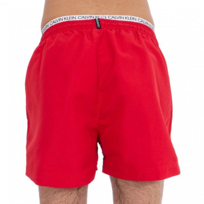  Short de bain court avec double ceinture - Lipstick Red - CALVIN KLEIN KM0KM00310-654 