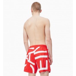  Short de bain Medium Drawstring - Klein abstract flame scarlett - CALVIN KLEIN KM0KM00274-669 