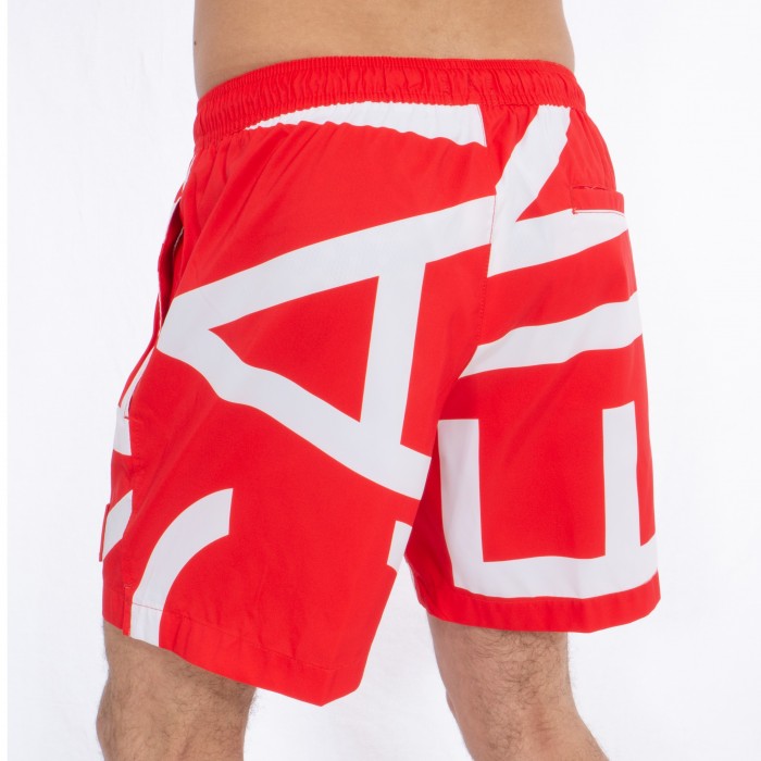  Short de bain Medium Drawstring - Klein abstract flame scarlett - CALVIN KLEIN KM0KM00274-669 