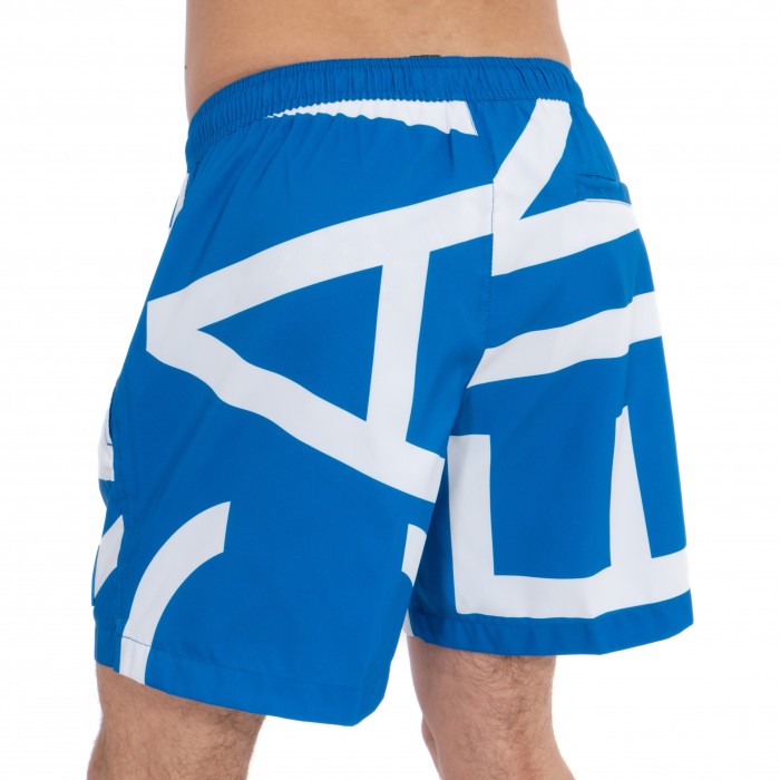  Short de bain Medium Drawstring - Klein abstract imperial bleu - CALVIN KLEIN KM0KM00274-453 