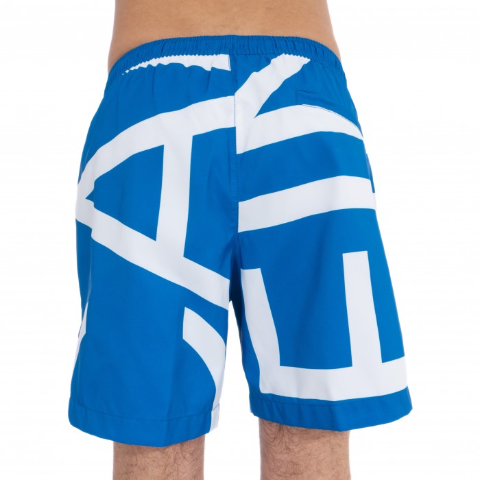  Short de bain Medium Drawstring - Klein abstract imperial bleu - CALVIN KLEIN KM0KM00274-453 