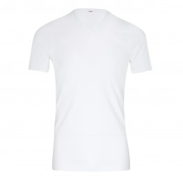 T-shirt 318 pur coton manches courtes col en V blanc - ref :  0318 0001