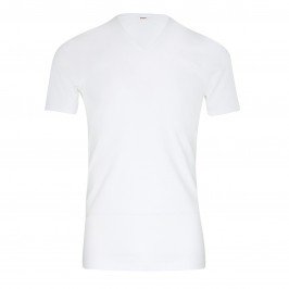 T-shirt 318 pur coton manches courtes col en V blanc - ref :  0318 0001