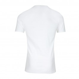T-shirt 318 pur coton manches courtes col en V blanc - ref :  0318 0001