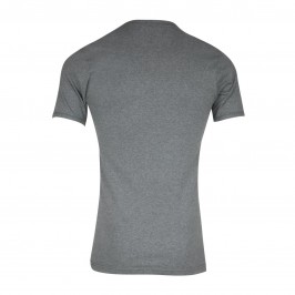 T-shirt 318 pur coton manches courtes col en V gris chiné - ref :  0318 6600