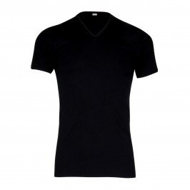 T-shirt 318 pur coton manches courtes col en V noir - ref :  0318 0007