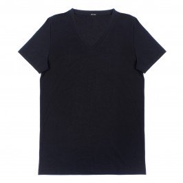 T-shirt col V Supreme Cotton - noir - HOM 401331-0004