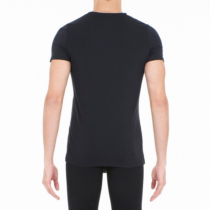  T-shirt col V Supreme Cotton - noir - HOM 401331-0004 