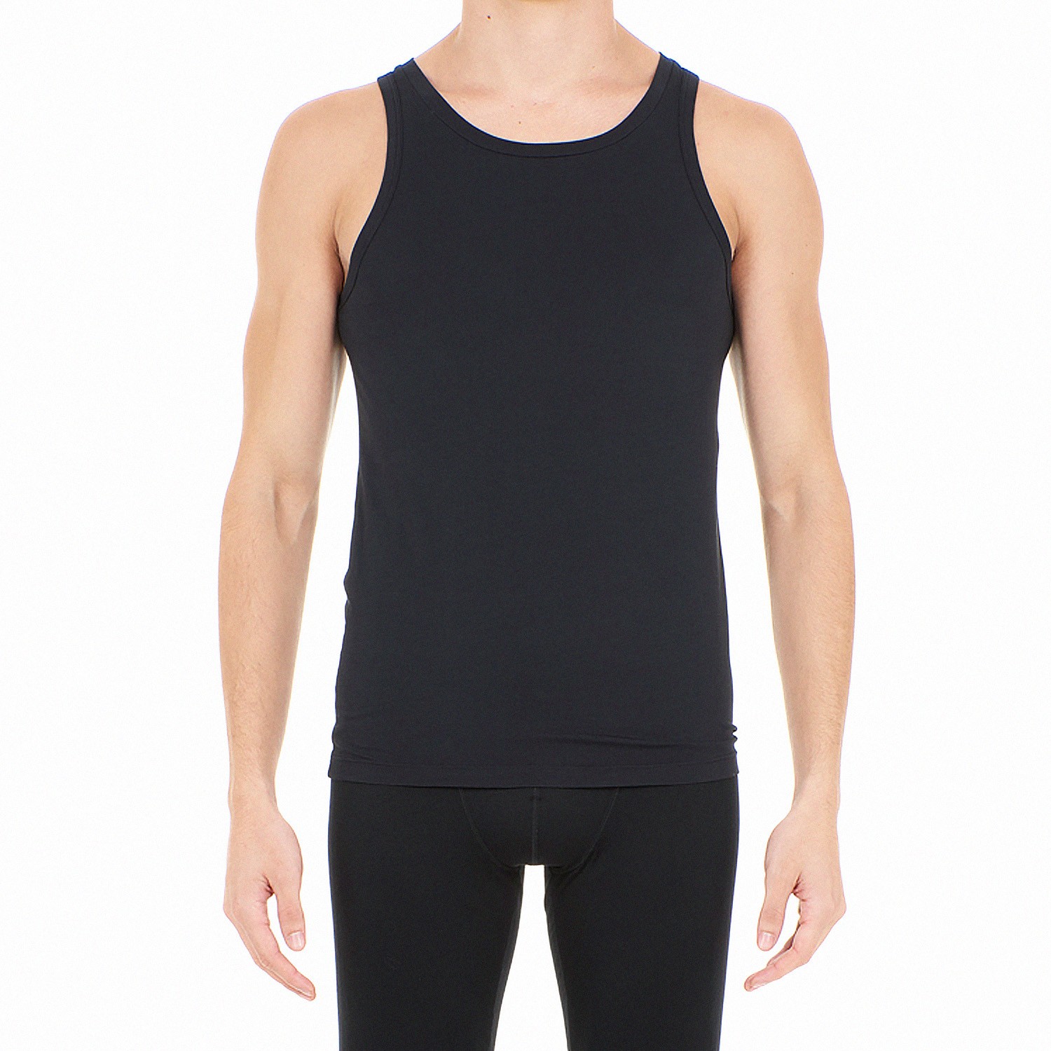 Supreme Cotton - black tank top: Tank top for man brand HOM for sal