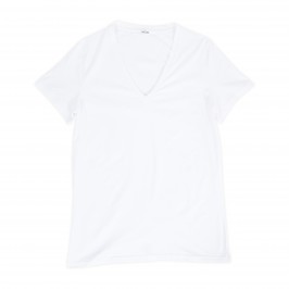 T-shirt col V Supreme Cotton - blanc - HOM 401331-0003